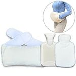 WarmEaze Luxury Hot Water Bottle with Adjustable Waist Belt, Shoulder, Back and Stomach Pain Relief (Comfort White) Fluffy, Adjustable, Soft and Cosy