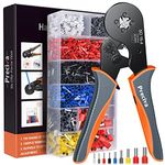 Bootlace Ferrule Crimping Tool, Preciva 0.08-16mm²/AWG 28-5 Ferrule Crimping Tool with 1200pcs Ferrules, Crimping Tools, Self-Adjsutable Ratchet Wire Crimping Tool