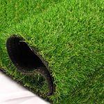 Green Artificial Grass 5 FT x 8 FT, Heyroll 0.8" Fake Grass Turf Mat, Indoor Outdoor Artificial Lawn Rug, Dogs Pet Synthetic Grass Carpet for Landscape Garden Backyard Patio,Customized