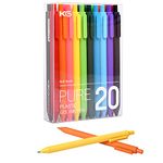 KACO Retractable Gel ink Pens,Extra Fine Point (0.5 mm)-20 Pack,Assorted Colors (I860)