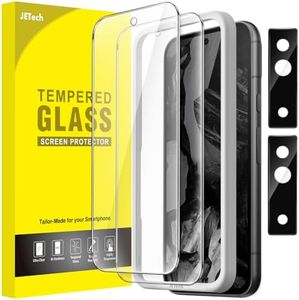 JETech Screen Protector for Google Pixel 8a 6.1-Inch with Camera Lens Protector, Easy Installation Tool, Fingerprint Compatible, Tempered Glass Film, HD Clear, 2-Pack Each