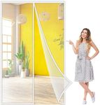 Magnetic Screen Door Keep Insects Out Mosquito 70x280 cm, Magnet, Full Size, Heavy Duty Curtain, Pet friendly, for House, French Doors White, Reinforced