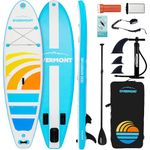 Overmont SUP Inflatable Stand Up Paddle Board for adults, 323x84x15cm Lightweight & Foldable, with Adj Paddle, Pump, SUP Backpack, Leash, 3 Fins, Waterproof Bag, Repair Kit, Non-Slip Deck