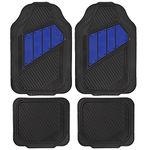 Motor Trend MT-861-BL FlexTough 2 Tone Rubber Car Floor Mats for Auto-Heavy Duty All Season Black & Blue