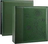 Artmag Photo Album 4x6 1000 Photos, Large Capacity Wedding Family Leather Cover Picture Albums Holds Horizontal and Vertical 4x6 Photos with Black Pages(Dark Green)