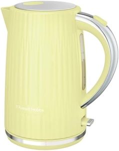 Russell Hobbs Electric Kettle (Hot Water, Tea or Coffee, 1.7L, Push to open lid, Perfect pour spout, Removable washable filter, Illuminated switch, Chrome accents, Lemon, 3000W) Eden 27363