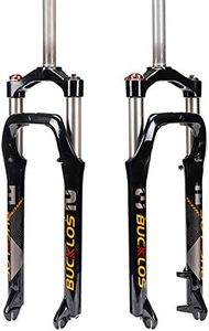 BUCKLOS 【US Stock 264.0 inch Fat Tire MTB Suspension Fork, 100mm Travel Spacing Hub 135mm 1 1/8 Straight Tube Manual Lockout 9mm QR Oil Spring Front Forks, fit Snow Beach Mountain Bike