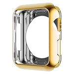 HANKN Case for Apple Watch Series 9 8 7 41mm /Series 6 5 4 SE 40mm Case Gold, Plated Soft TPU Cover Protective Iwatch Bumper [No Front Screen Protector] (Gold)