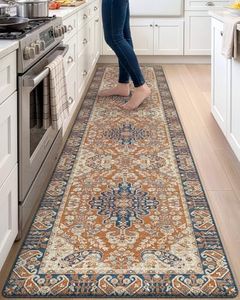 DEXI Kitchen Mats for Floor Cushioned, 23x107 Extra Large Long Runner Rug Non Slip, Waterproof Soft Comfort Standing Padded Anti Fatigue Decorative, Brown Beige