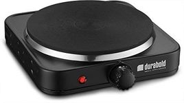 Kitchen Countertop Cast-Iron Single Burner - Stainless Steel Body – Sealed Burner - Ideal for RV, Small Apartments, Camping, Cookery Demonstrations, or as an Extra Burner – by Durabold