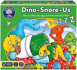 Orchard Toys Dino-Snore-Us Game, A fun Dinosaur Themed Board Game for ages 4+, Encourages Number and Counting Skills for Kids
