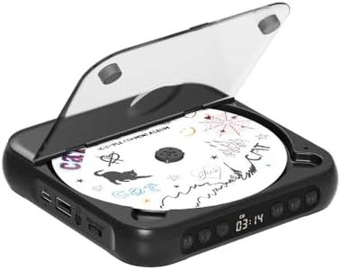 ENVYCLOUD CD Player Portable with Dual Stereo Speakers, Rechargeable Portable CD Player with Bluetooth for Home with Headphones,Black