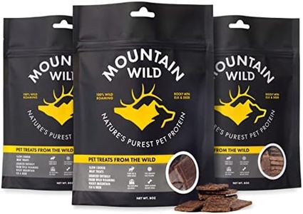MOUNTAIN WILD Venison Jerky Dog Training Treats, Grain Free, All Natural, No Fillers, No Artificial Preservatives - Nature's Purest Dog Treats - 8 oz Bag (3 Pack)