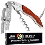 Hicoup Wine Opener - Professional Corkscrew Wine Bottle Opener w/ Foil Cutter - Manual Wine Key Bottle Openers for Waiters, Bartenders & Home