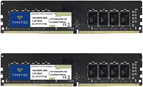 Timetec 32GB KIT(2x16GB) DDR4 2400MHz PC4-19200 Non-ECC Unbuffered 1.2V CL17 2Rx8 Dual Rank 288 Pin UDIMM Desktop PC Computer Memory RAM Module Upgrade (32GB KIT(2x16GB))