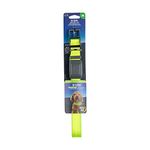 Nite Ize NiteDog Rechargeable LED Collar - Light Up Dog Collar with Durable Metal Buckle - Water-Resistant & Rechargeable Collar - Dog Supplies for Night Activities - Medium, Lime