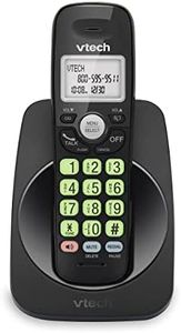 [New] VTech VG131-11 DECT 6.0 Cordless Phone - Bluetooth Connection, Blue-White Display, Big Buttons, Full Duplex, Caller ID, Easy Wall Mount, 1000ft Range (Black)