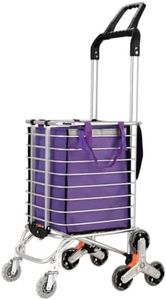 Emajin Folding Shopping Cart, Foldable Shoppings Trolley with Wheel Trolleys Portable 35L Collapsible Grocery Bag Basket Market Luggage Rolling Wheels, Aluminium Frame