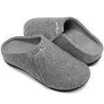 Orthotic Slippers with Arch Support, Comfortable Orthopedic House Shoes with Indoor Outdoor Anti-Skid Rubber (10 Men / 11 Women, Gray)