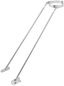 DuraVent DuraPlus 8 Inch Extended Roof Bracket Chimney Stove Pipe Support for Stability, with Mounting Brackets and Adjustable Legs, Silver