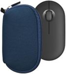kwmobile Neoprene Case Compatible with Logitech Pebble Mouse 2 M350s / M350 - Case for Mouse Soft Pouch Carry Bag - Navy Blue
