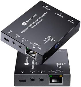 AV Access 4K@60Hz HDMI Over Ethernet Extender Over Cat6/7 Upto 230ft with Loop Out, Supports 4K 4:4:4, HDR10, HDCP 2.3, Doby Atmos, DTS:X, Bi-Directional IR, PoC, EDID & ARC Switch (4KEX70L-H2)