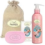 Gifts For Women: 1 Body Moisturiser (200ml) + 1 Bar Soap (100g) Un Air d'Antan®/ Perfume: Cherry Blossom & Freesia/Argan Oil/No Paraben/Body Soap/Secret Santa/Gifts For Mum/Sister Gifts