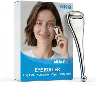 NKQ Metal Eyelid Massage Wand for Dry Eyes,Eyelid Roller for Chalazion,Stye & MGD Relief,Improves Meibum Flow & Unclogs Oil Glands,Gentle Meibomian Gland Expression for Blocked Eyelid Glands