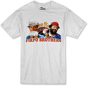 Terence Hill Bud Spencer T-shirt pour homme avec inscription en allemand « Zwei sind nicht zu Bremsen » (Blanc) - Blanc - XXX-Large
