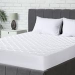 Utopia Bedding Quilted Mattress Protector, Breathable Mattress Topper, Mattress Pad Stretches up to 38 CM, Deep Fitted Mattress Cover, Double Bed (White, 135x190 cm)