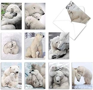 The Best Card Company - 10 Assorted Blank All Occasions Notes Box Set 4 x 5.12 Inch with Envelopes (10 Designs, 1 Each) Boxed Assorted Kid Cards of Pets - Bear Hugs AM6327OCB-B1x10