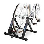 Relaxdays Bike Trainer Stand, Foldable Bicycle Training for 26-28 Inch Tires, Indoor, Magnetic, Non-slip, Black