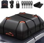 Rooftop Cargo Carrier Bag, 15 Cubic Feet Weatherproof Soft Shell Luggage Carrier Cargo Bag Includes Non-Slip Mat Lock 9 Reinforced Straps 6 Door Hooks Suitable for All Vehicles