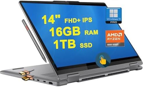 Lenovo Yoga 7 2-in-1 AI PC Laptop 14" FHD+ Touch AMD Zen 4 8-core Ryzen 7 8840HS (>i7-12700H) 16GB RAM 1TB SSD Backlit Fingerprint Long-Lasting Battery Rapid Charging Digital Pen Win11Pro + HDMI Cable