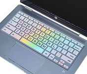 Keyboard Cover Skins Compatible with HP 2-in-1 14" Touchscreen Chromebook,HP Chromebook X360 Touchscreen,HP Chromebook 14-DA 14B-CA 14B-CA0010NR 14B-CA0013DX Series Laptop Cover(Rainbow 11)