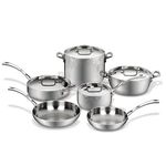 CUISINART FCT-10 French Classic Tri-Ply Stainless 10-Piece Cookware Set, Silver