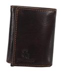 HIDE & SKIN Unisex Leather RFID Card Holder Cum TRI-FOLD Wallet (Antique Brown)