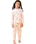 ANTHRILO Summer Pyjama Set for Girls | 100% Cotton, Skin Friendly Fabric | Pyjama Set for Girls | Casual Wear | Unicorn Star Long Sleeve Pyjama Set - Pink 9-10 Years