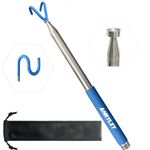 AHRYLXY Telescoping Pickup Tool Magnetic Pole with 3 Hooks, 10 FT Telescopic Push Pull Rod Wire Reacher Grabber Disc Golf Retriever, Disc Golf Accessories