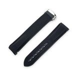 20mm Sailcloth Rubber Curved End Rubber Watch Strap Band Compatible With Omega Speedmaster Moonwatch Moonswatch