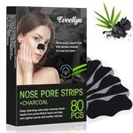 Eveellyn Blackhead Remover Strips, 80 Pcs pore strips, Pore Strips for Blackheads, Charcoal Deep Cleansing Blackhead Remover Strips for Women Men