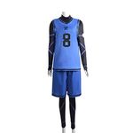 GETPA Unisex-Adult Polyester Anime Blue Lock Cosplay Costume, Lsagi Yoichi Football Jersey Chigiri Hyoma Sportswear Uniform (No.8 Bachira Meguru, Large)