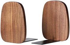 Muso Wood Book Ends for Shelves, Non-Skid Bookends for Heavy Books, Wooden Book Stopper for Home Office and Library