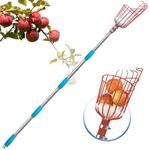 TAILERNRUYE Adjustable Fruit Picker with Telescoping Handle and Basket, 35-65 Inches - Ideal for Apple, Orange, Avocado, Lemon, Pear, and Mango Harvesting