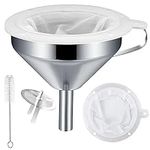 4Pcs Stainless Steel Funnel Kitchen Funnel and 200 Mesh Filter Food Grade Funnel Set with Transferring of Liquid for Oils, Juice, Wine, Coffee, Tea, Jam Dishwasher Safe