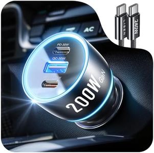 LISEN 170W Car Charger USB C Fast Charging for iPhone 16 Pro Max GaN PD3.1 140W+PD30W Cigarette Lighter Adapter Super Fast Car Charger Type C for Laptop Samsung Galaxy S25 Ultra MacBook Pro iPad Drone