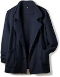 Ainangua Classic Trench Coats for Women Double Breasted Belfast Fleece Peacoat Jackets Essentials Fall Winter Coat(Navy,XS)