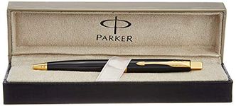 Presto Parker Aster Lacque Black GT Ball Pen Name Personalised with Laser Engraving