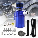 BAGARAATAN Universal Oil Catch Can Tank，Aluminum Oil Separator Catch Can with Breather Filter 300ml（Blue）