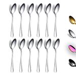 Berglander Teaspoons 6.5" Set of 12, Stainless Steel Shiny Polish Tea Spoons Silverware, Tea Spoon Small Dessert Spoon Teaspoon Sturdy and Easy to Clean Dishwasher Safe